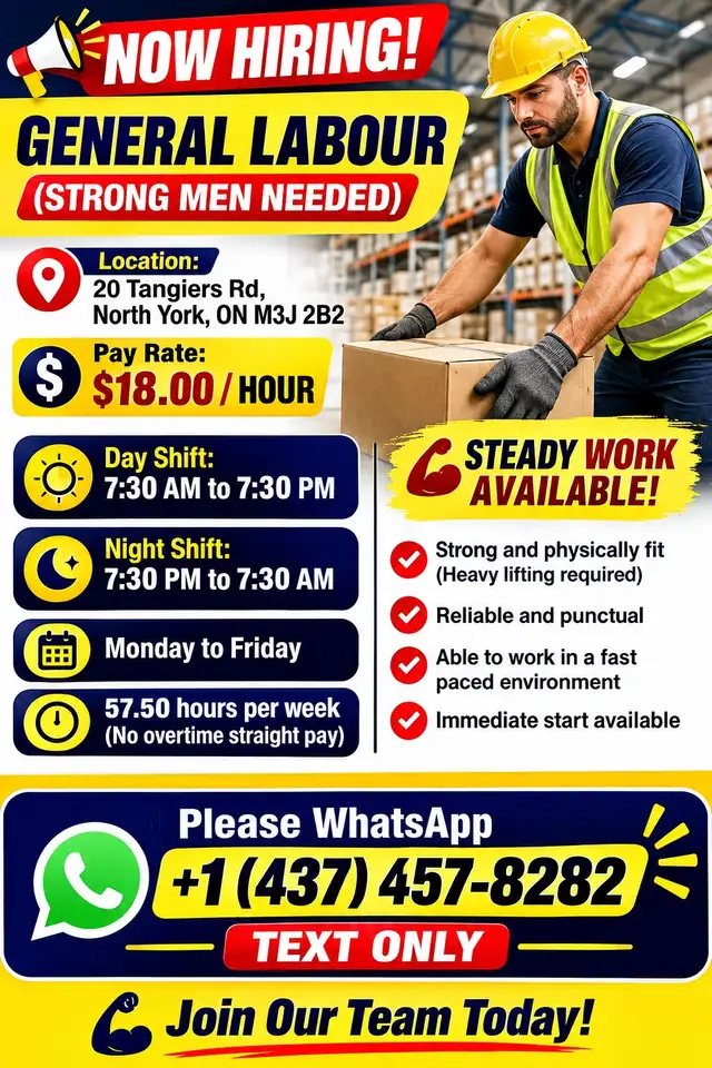 NOW HIRING – General Labour