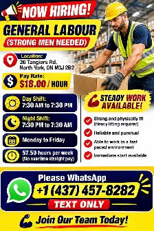 NOW HIRING – General Labour