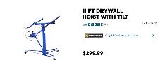 Drywall hoist with tilting action.