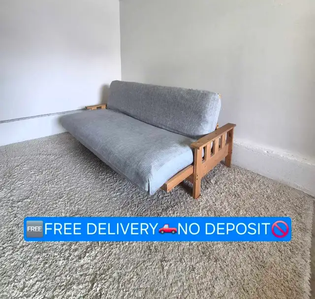 FREE DELIVERY Real Wooden 3 Seater Futon Sofabed Sofa / Couch