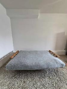 FREE DELIVERY Real Wooden 3 Seater Futon Sofabed Sofa / Couch - Photo 7