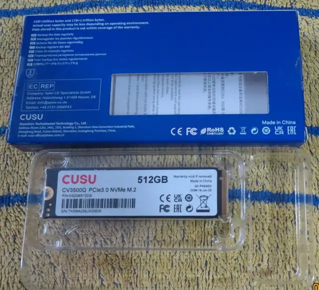 CUSU SSD CV3500Q 512GB NVMe neuf dans sa boîte