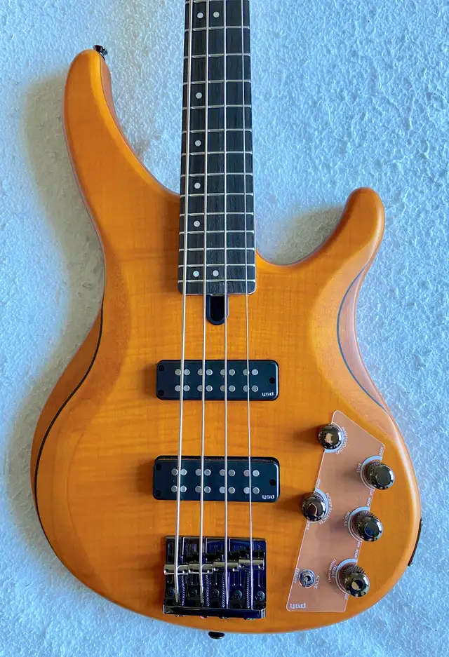Basse électrique Yamaha TRBX604 FM et caisse rigide