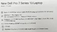 Dell Pro 7 13 P713260 Touch Screen Laptop BRAND NEW - Photo 2
