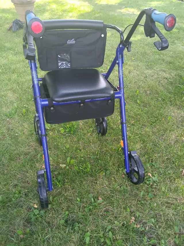 deambulateur bleu (marchette)
