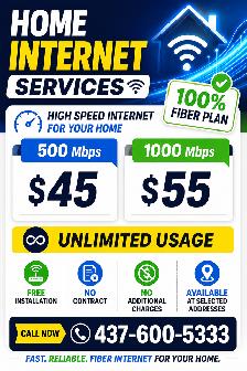 100% Fiber Home Internet | Unlimited Data