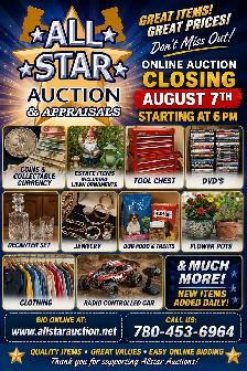EDMONTON:  Timed Online Auction - Closing August 7th at 6 pm