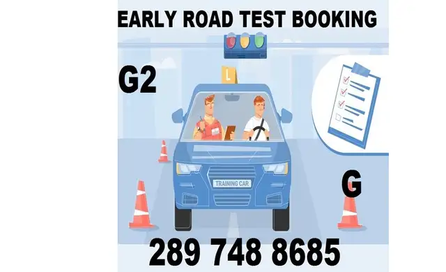 EARLY ROAD TEST BOOKING G2,G, DRIVING CLASSES