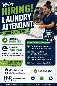 URGENT HIRING! Laundry Attendant