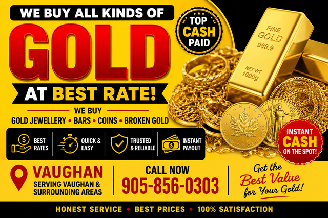 WE BUY GOLD – BEST RATES IN VAUGHAN!