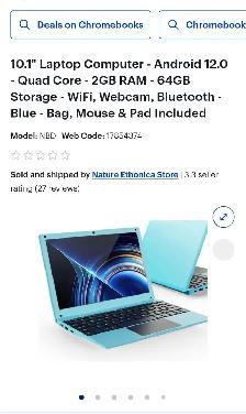 NBD 10.1 ' ANDROID 12.0 LAPTOP.  WI-FI - WEBCAM AND BLUETOOTH. - Photo 4