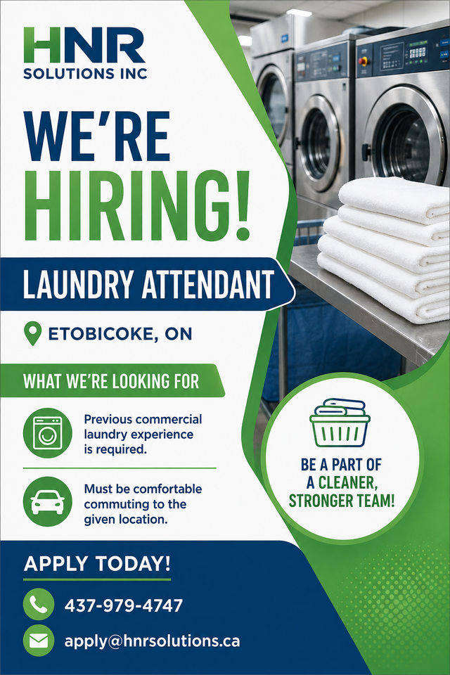 URGENT HIRING! LAUNDRY ATTENDANT