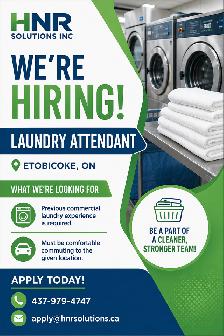 URGENT HIRING! LAUNDRY ATTENDANT