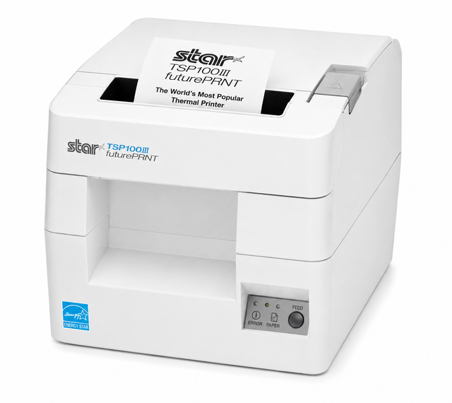 New Star Micronics TSP143IIIBI White Bluetooth Receipt Printer