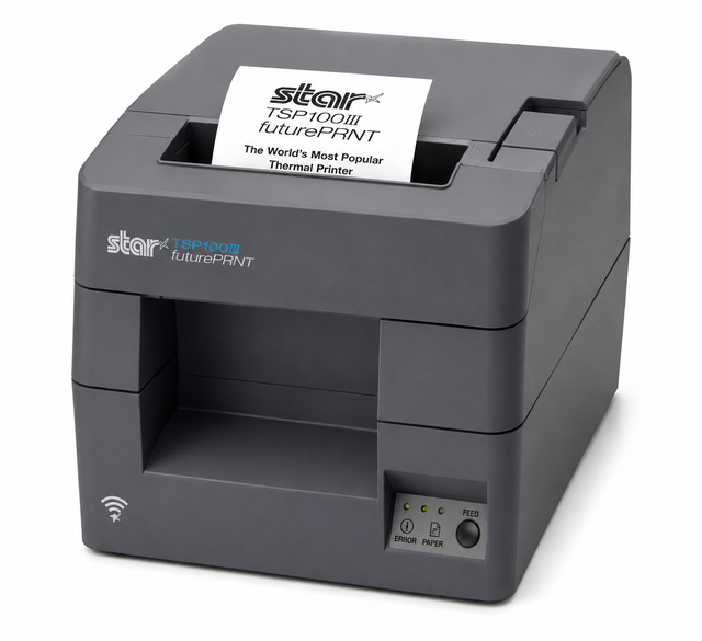 New Star Micronics TSP143IIIW Grey Wi-Fi Receipt Printer