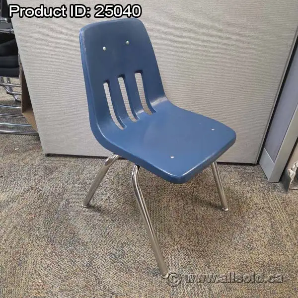 Virco Blue Plastic Steel Stacking Student Guest Chair 17.5' H