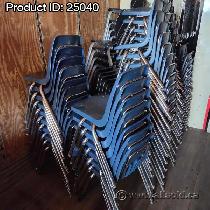 Virco Blue Plastic Steel Stacking Student Guest Chair 17.5' H - Photo 2