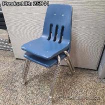 Virco Blue Plastic Steel Stacking Student Guest Chair 16' H - Photo 2