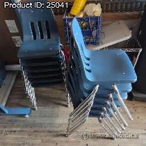 Virco Blue Plastic Steel Stacking Student Guest Chair 16' H - Photo 3