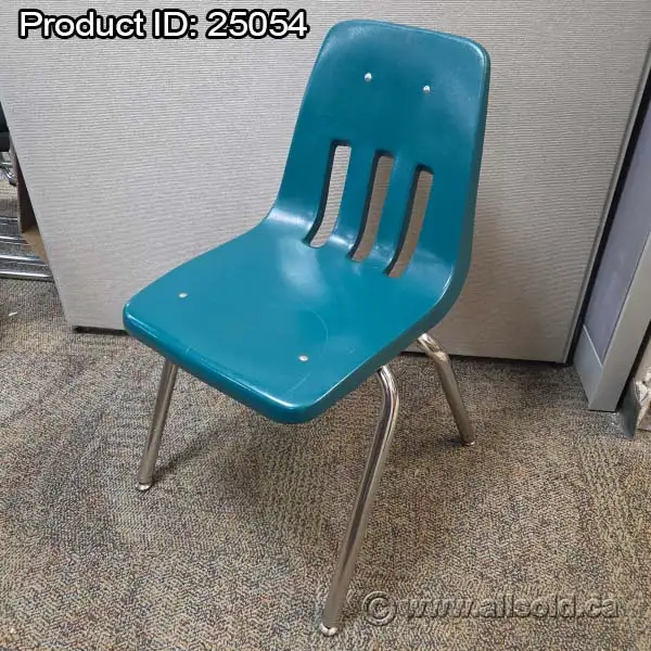 Virco Teal Plastic Steel Stacking Student Guest Chair 17.5' H