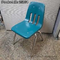 Virco Teal Plastic Steel Stacking Student Guest Chair 17.5' H