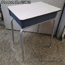 Virco Blue w/ Grey Top Height Adjustable Individual Student Desk - Photo 2