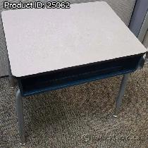 Virco Blue w/ Grey Top Height Adjustable Individual Student Desk - Photo 3