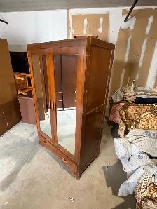 Free delivery used antique Vintage Wooden Wardrobe Armoire - Photo 5
