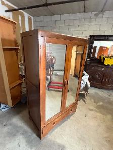 Free delivery used antique Vintage Wooden Wardrobe Armoire - Photo 6