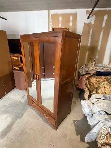 Free delivery used antique Vintage Wooden Wardrobe Armoire - Photo 7
