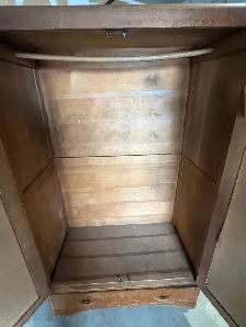 Free delivery used antique Vintage Wooden Wardrobe Armoire - Photo 8
