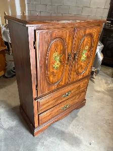 Free delivery used Vintage Wooden Armoire with Drawers - Photo 2