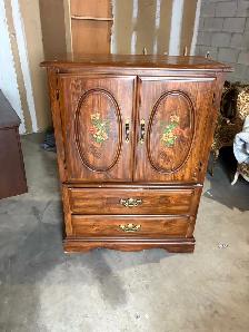 Free delivery used Vintage Wooden Armoire with Drawers - Photo 3