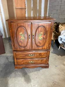 Free delivery used Vintage Wooden Armoire with Drawers - Photo 4