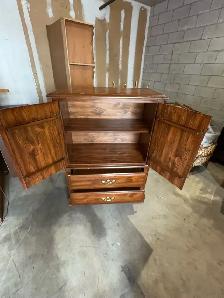 Free delivery used Vintage Wooden Armoire with Drawers - Photo 5