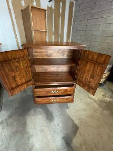 Free delivery used Vintage Wooden Armoire with Drawers - Photo 6