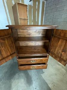 Free delivery used Vintage Wooden Armoire with Drawers - Photo 8