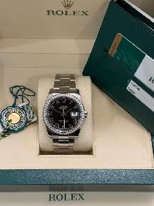 Rolex Datejust 36mm Factory Diamond Bezel Full Set