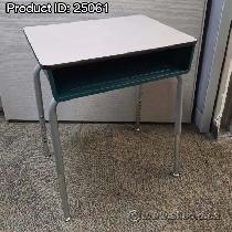 Virco Teal w/ Grey Top Height Adjustable Individual Student Desk