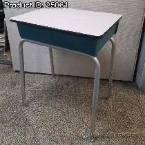 Virco Teal w/ Grey Top Height Adjustable Individual Student Desk - Photo 2