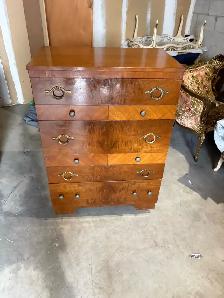 Free delivery used antique Vintage wooden dresser - Photo 2