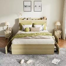 Brand New Queen Size Bed Frame with Headboard 4-Drawer $199 - Photo 7