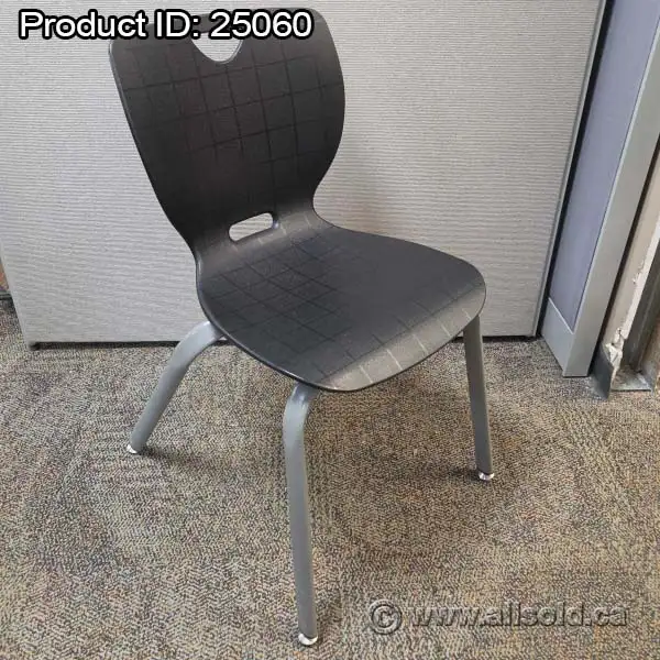 Classroom Black & Grey Plastic Steel Stacking Guest Chair 18' H