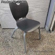 Classroom Black & Grey Plastic Steel Stacking Guest Chair 18' H