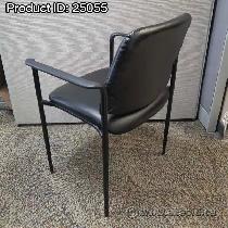 Black Office Guest Chair w/ Arms, Vinyl, 18.5' H - Photo 2