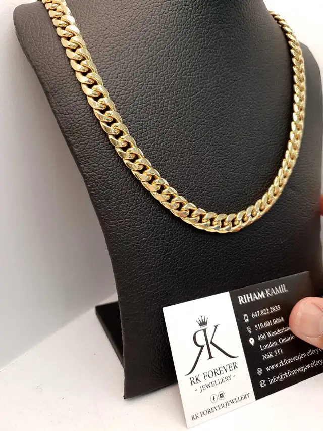 10k yellow gold cuban link chain R1