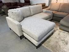 Grey fabric sectional with reversible chaise - Photo 2