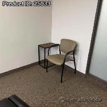Tan Office Side Guest Chair w/ Vinyl Seat, Black Frame