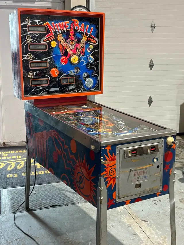 Stern Nine Ball Pinball Machine - Rare, Mostly Working