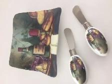 SETNEUF ASSIETTEPORCELAINE CASAÉLITE 7'x7' 2COUTEAUX FROMAGE$15.